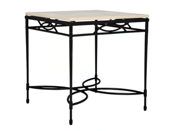 AMALFI - Square resin and stainless stel side table by JANUS et Cie - view 2